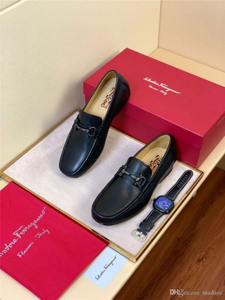 

20ss brands design men cow leather formal suit dress wedding shoe fashion office moccasins business shoe metal buckle loafers oxfords,38-44, Black