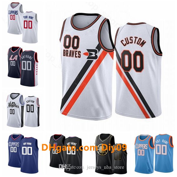 

customized la clippers jersey men women kid custom name number 17 allen 13 george 32 griffin swingman basketball jerseys blue black, Black;red
