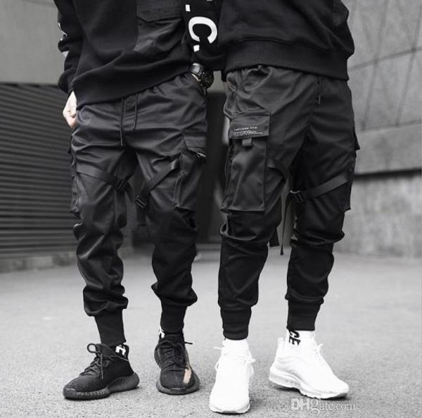 

mens functional and tactical tooling pants fashion natural color pencil pants casual jogger long pants mens clothing, Black