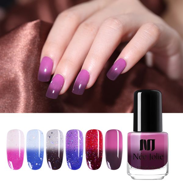 

nee jolie thermal nail polish temperature color changing fast dry nail art varnish shiny diy design 3.5ml manicur polish