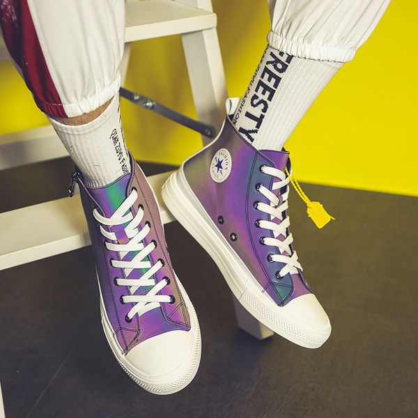 

high-platform canvas men shoes lace-up men casual sneakers outdoor breathable leisure footwear real pictures s21-80, Black