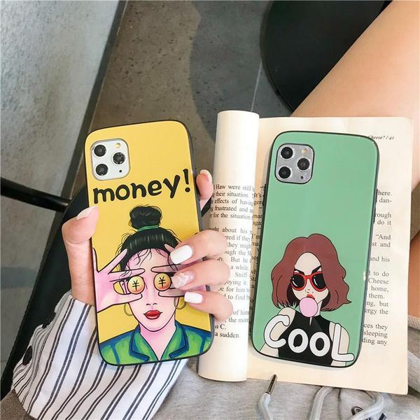 

cartoon cute luxury tempered glass tpu phone cases for iphone xr xs max x 11 pro max cover for iphone 6 7 8 6 s plus case fundas