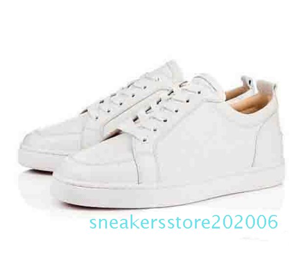 

original box] gift brand red bottom men sneakers low shoes rantulow junior flat men geunine leather white black outdoor trainer s06