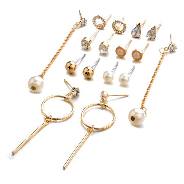 

8 pairs/lot trendy simple round stud earrings gold, Silver