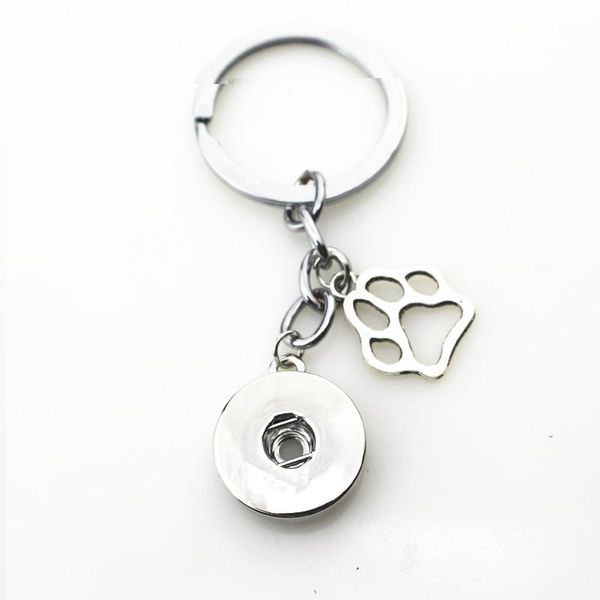 10pcs / Lot Dog Paw snap Chaveiro de Fit 18 milímetros Diy Snaps Botão Cadeias Ginger chave jóias acessórios DIY Atacado