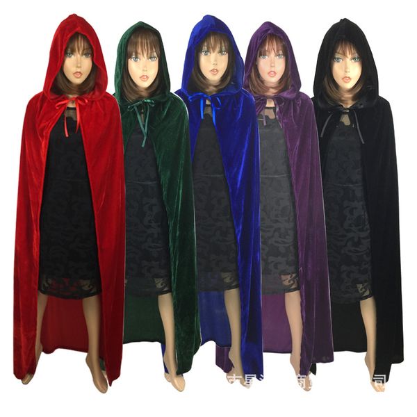 

halloween cloak cos death long cape cloth witch cloak prince's, Black;red