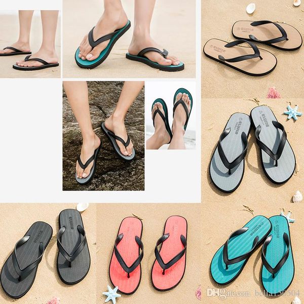 

good quality new classic david beckham brand men's casual shoes hawaiian beach slippers printing non-slip flip-flops summer designer sa, Black