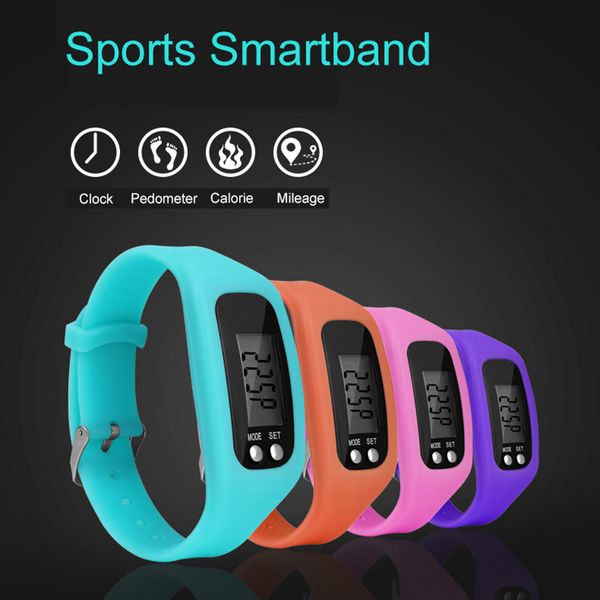 

sport led digital bracelet watches arcrylic pedometer running fitness electronic boys girls men women's watch clock reloj hombre, Slivery;brown