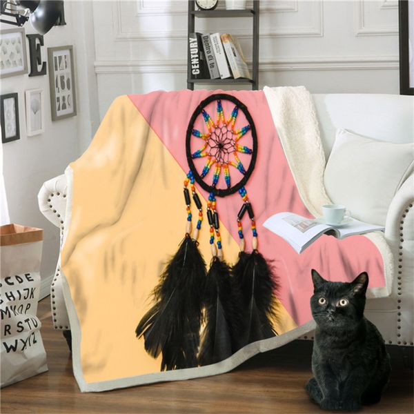 

christmas decorations for home 150cmx200cm cartoon blanket 3d printed feather series multi-purpose blanket 100% polyester