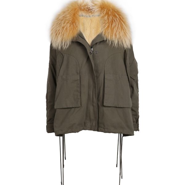 

ladies real fur parka women natural fur parka, Black