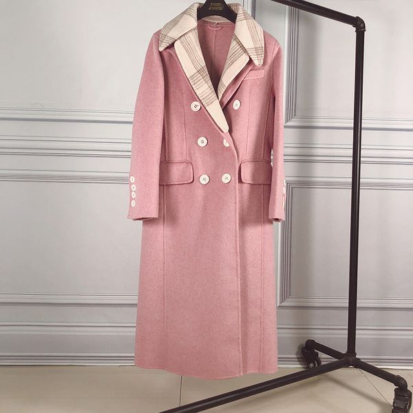 

women's wool & blends spring autumn coat women clothes 2021 korean vintage long woolen jacket loose ladies coats casaco feminino 8930 z, Black