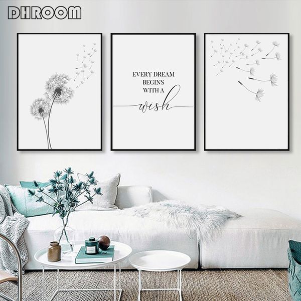 

одуванчик wall art холст картина марка одуванчика плакат печать nordic style минималистский гостиная спальня детская декор