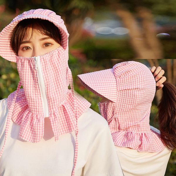 

female outdoor bicycle sunscreen cycling sunscreen hat anti-light foldable breathable hat, Blue;gray