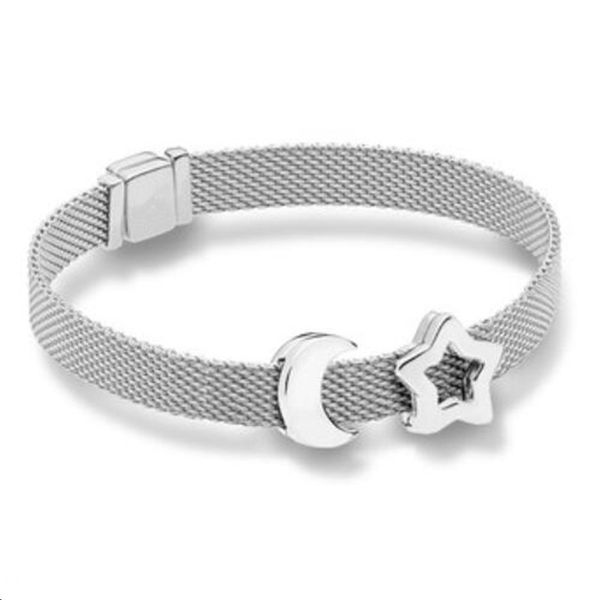 

оригинал стерлингового серебра 925 бисера очарование гладкие отражения звезда клип пробка замок бусины пан браслет diy ювелирные изделия, Black