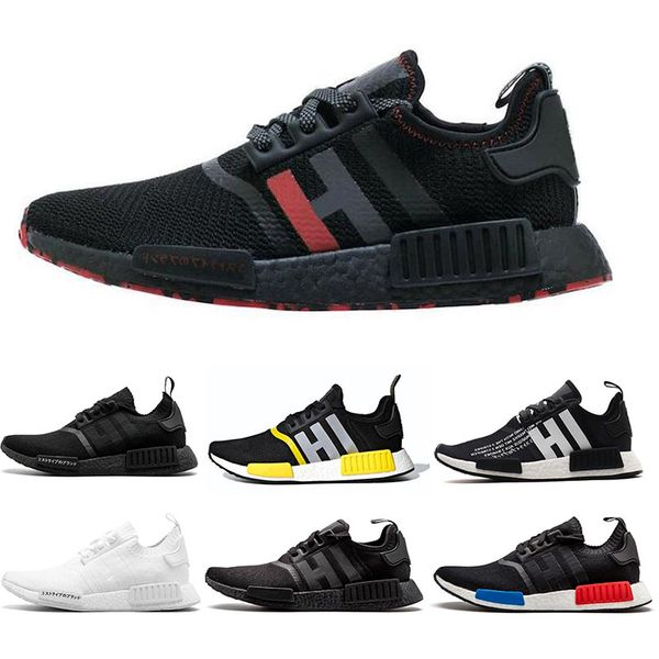 

2019 New Runner R1 Primeknit Triple black White Designer Running Shoes For Men Women OG Release OREO Runner Sports sneakers 36-46