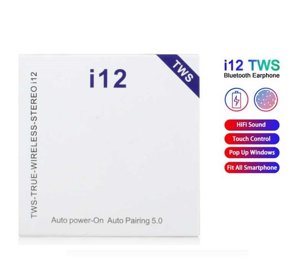 

i12 tws wireless bluetooth 5.0 earbuds earphone sports stereo headset headphones charging box sale