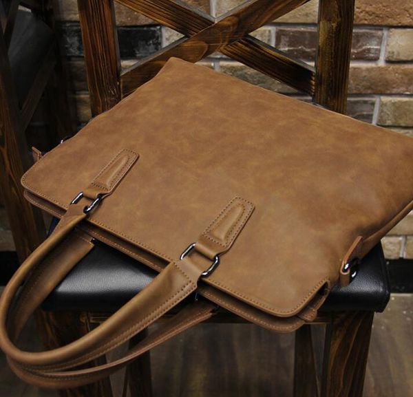 

50pcs men pu coffee long square computer brefcases