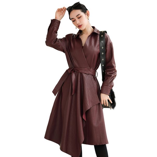 

sheepskin coat real genuine leather jacket spring autumn coat women clothes 2019 korean streetwear windbreaker zt3426, Black