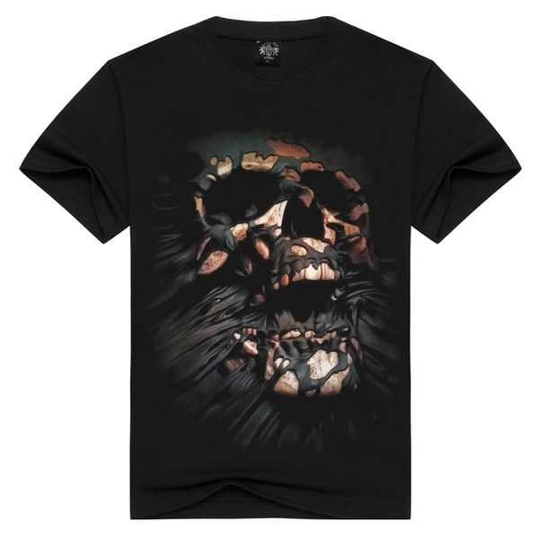 

новая рок-торговля 3d футболка с длинным рукавом череп стерео печати шаблон взрывы мужская 3dt-рубашка, White;black