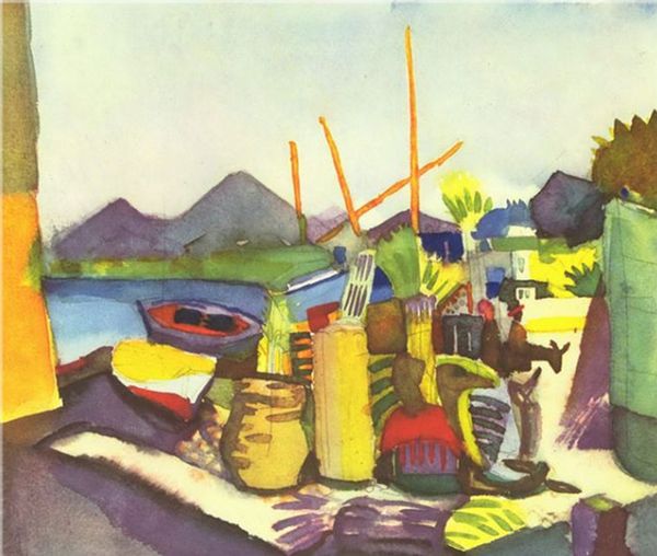 

август macke- ланд бей hammamet home decor расписанную hd печати картина маслом на холсте wall art canvas картинки 191231