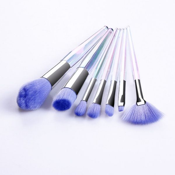 

rainbow purple makeup brushes set 7pcs blush brush eyeshadow brush fan make up cosmetics beauty tool