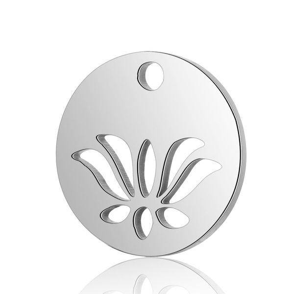 

10pcs/lot religious om diy charms wholesale 100% stainless steel clover yin yang pendant cross knot tree of life connector charm, Silver