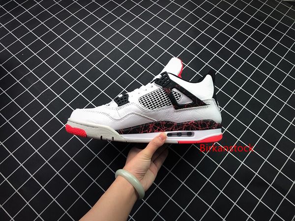 

4 bred black red new 2019 released factory version 4s basketball shoes mens trainers suede sneakers