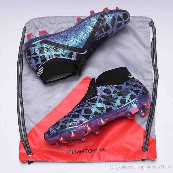 

new phantom vsn elite df fg sock football boots fashion designer soccer shoes for mens brand sneakers sports shoes 39-45