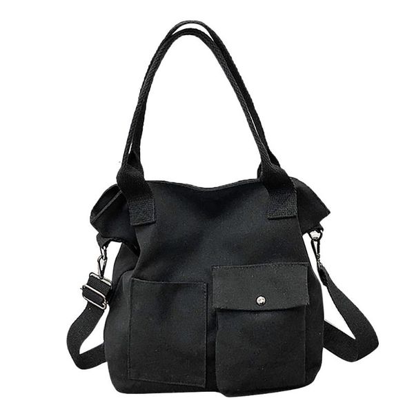 

one sale fashion solid soft casual totel black nylon waterproof bag canvas bag messenger shoulder sports party bag#lr5