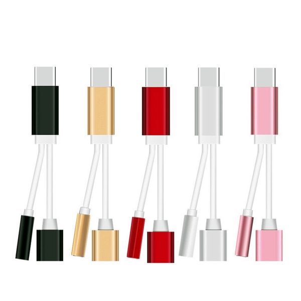 

otg adapter type-c to 3.5mm earphone audio cable 2 in 1 music port adapter type c to 3.5 aux jack phone charging adapter
