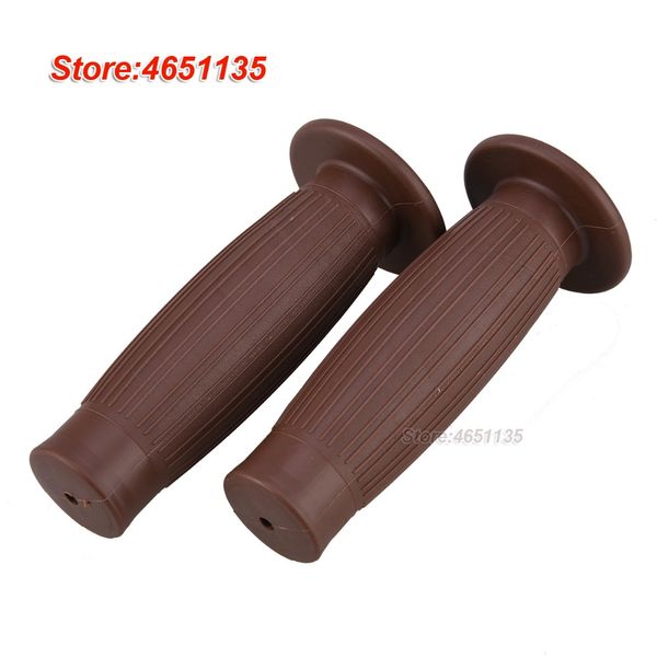 

7/8" 22mm cafe racer vintage rubber handle grips for motorcycle bobber chopper brown