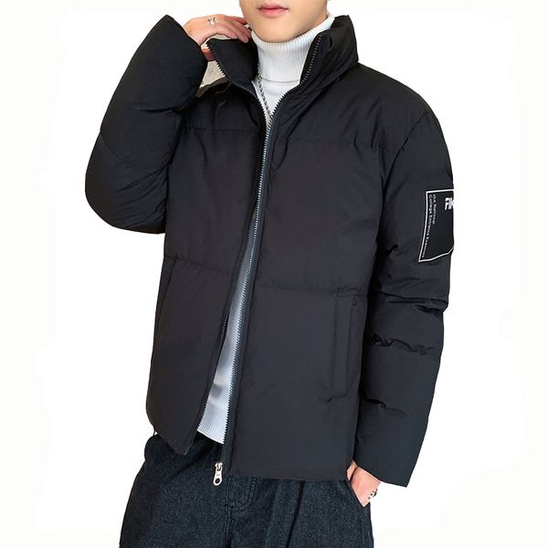 

men casual winter solid warm zipper long sleeve jacket coat outwear mens casual windbreaker streetwear ,ga496, Black