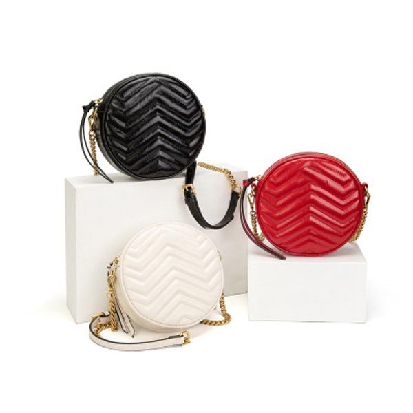 

womens designer bag female messenger bag marmont round cake package cg mini wave pattern mini chain small bag luxry fashion whalesale