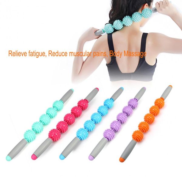 

30pcs ball massager muscle pain relief body massage stick yoga spiky wand trigger point roller massage 5 balls anti cellulite massager