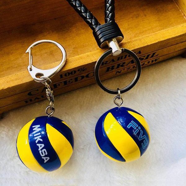 5Pcs/lot Volleyball Keychain Business Birthday Pvc Volleyball Birthday Gifts Volleyball Top Football Beach Ball Key Ring Key Chains