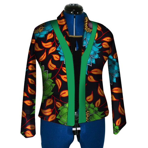 

2019 new african print wax coat dashiki women blazer plus size 6xl africa style clothing for women crop casual coat wy3794, White;black