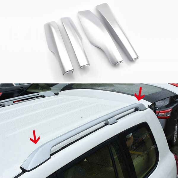

black or silver roof rails rack end cap protection cover trim 4pcs for toyota land cruiser lc200 j200 2008 2009 2010 2012 - 2016