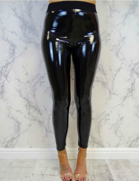

designer sweatpants ladies pants faux womens leather long pants soft strethcy shiny wet look leggings trouser pants bottoms drop shipping, Black;white