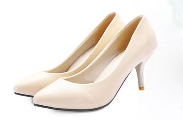 

women's shoes in spring and autumn high fine heel pointed end@136, Black