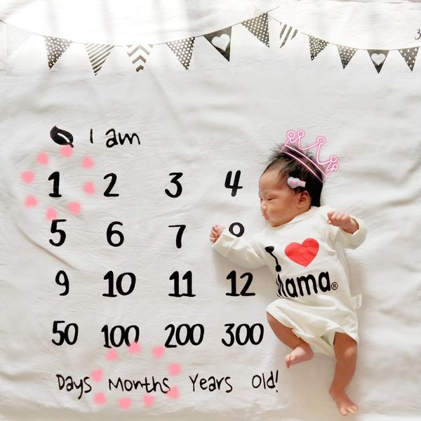 Neugeborenes Baby Mädchen Junge Decke Milestone Fotografie Foto Requisiten 100