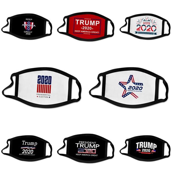 

cotton face mask reusable mouth masks soft breathable washable anti dust protective designer trump masks 8styles rra3062 #619, Black