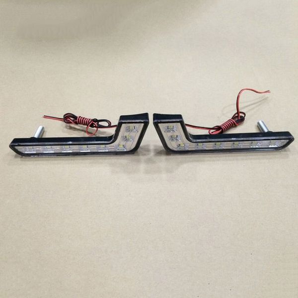 

2 pcs 7-shaped white light 8 led daytime driving running lamp for auto car