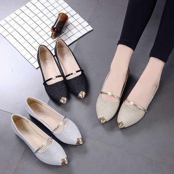 

2019 ladies flat shoes fashion pointed toe solid color high straight casual low heel flat shoes fashion casual style ladies@38 t200513, Black