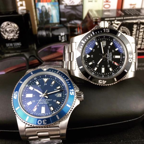 

2018 new watch bre superocean ab202016 series 43mm blue face automatic movement original steel strap wrist mens watches ing, Slivery;brown