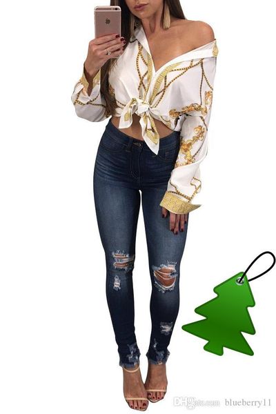 

fashion europe printed blouses shirts v neck autumn summer long sleeve shirts white black s-xl