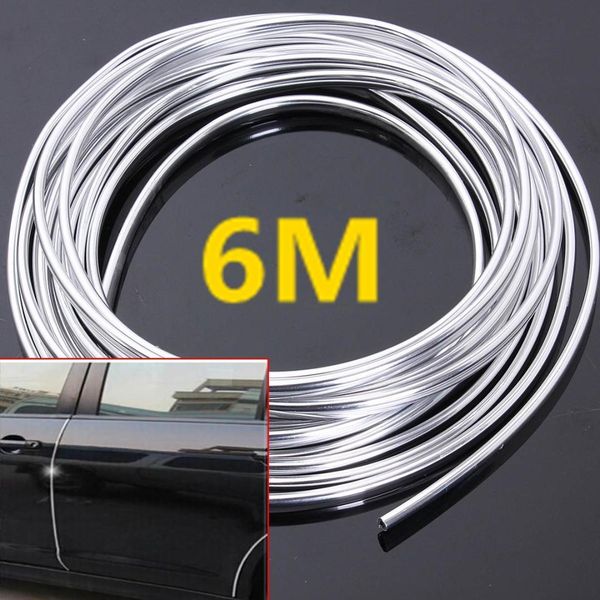

6m chrome moulding trim strip car door edge scratch guard protector cover strip roll