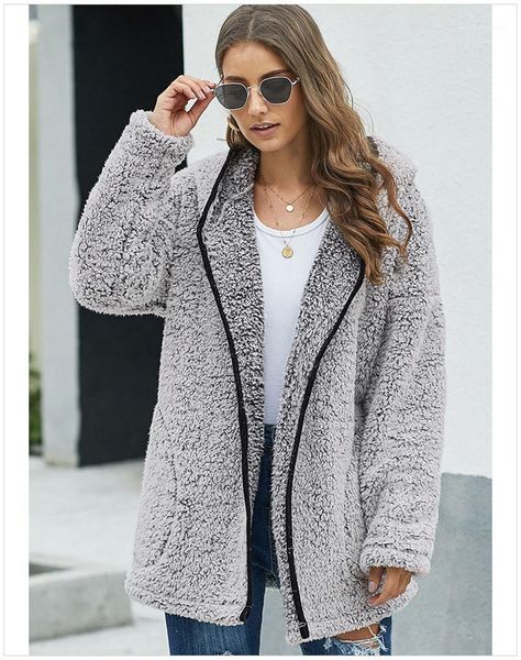 

warm cardigan cloting plus size casual hooded women winter jacket winter womens designer thick coats fashion, Black;brown