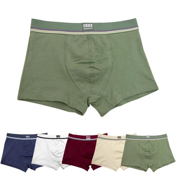 

5 Pcs/Lot Pure Color Baby Boys Boxer For 2-16y Shorts Panties Soft Organic Cotton Children's Kids Underwear Teenager Underwear