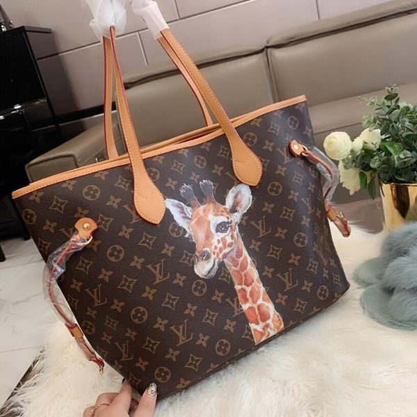 

2019 women color splicing printed shopping bag bags fashion zipper designe handbag casual shoulder messenger bag new sac femme