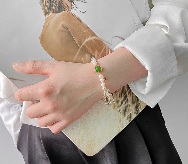 

natural crystal dream catcher element bracelet peach blossom transport zhusen fresh bracelet, Golden;silver